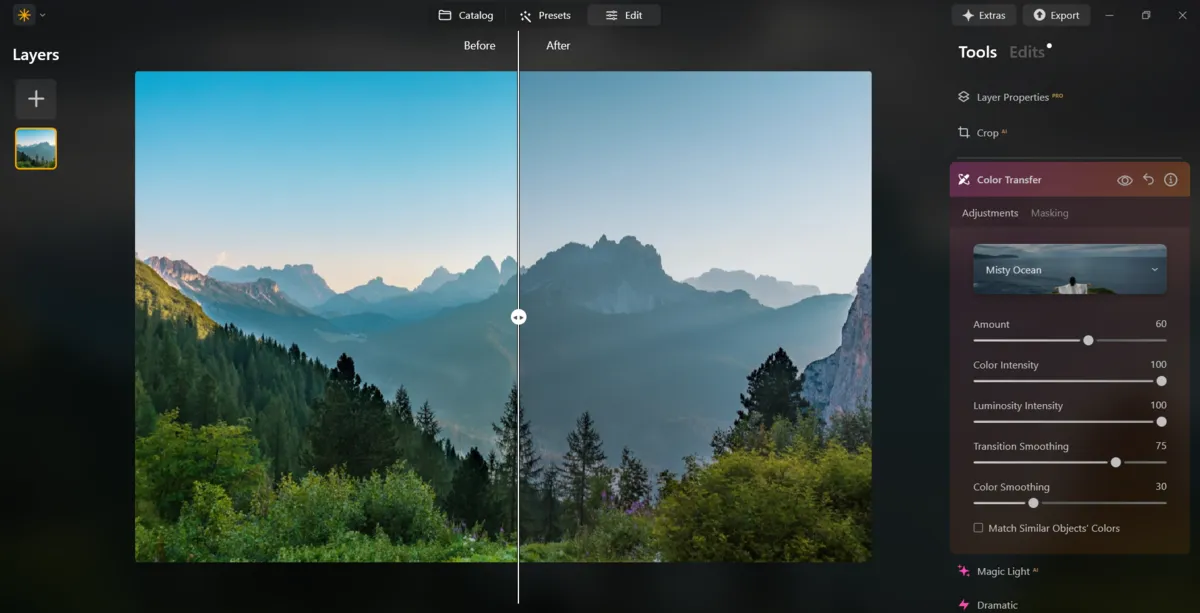 Choice Color Transfer in Luminar Neo | Skylum Blog