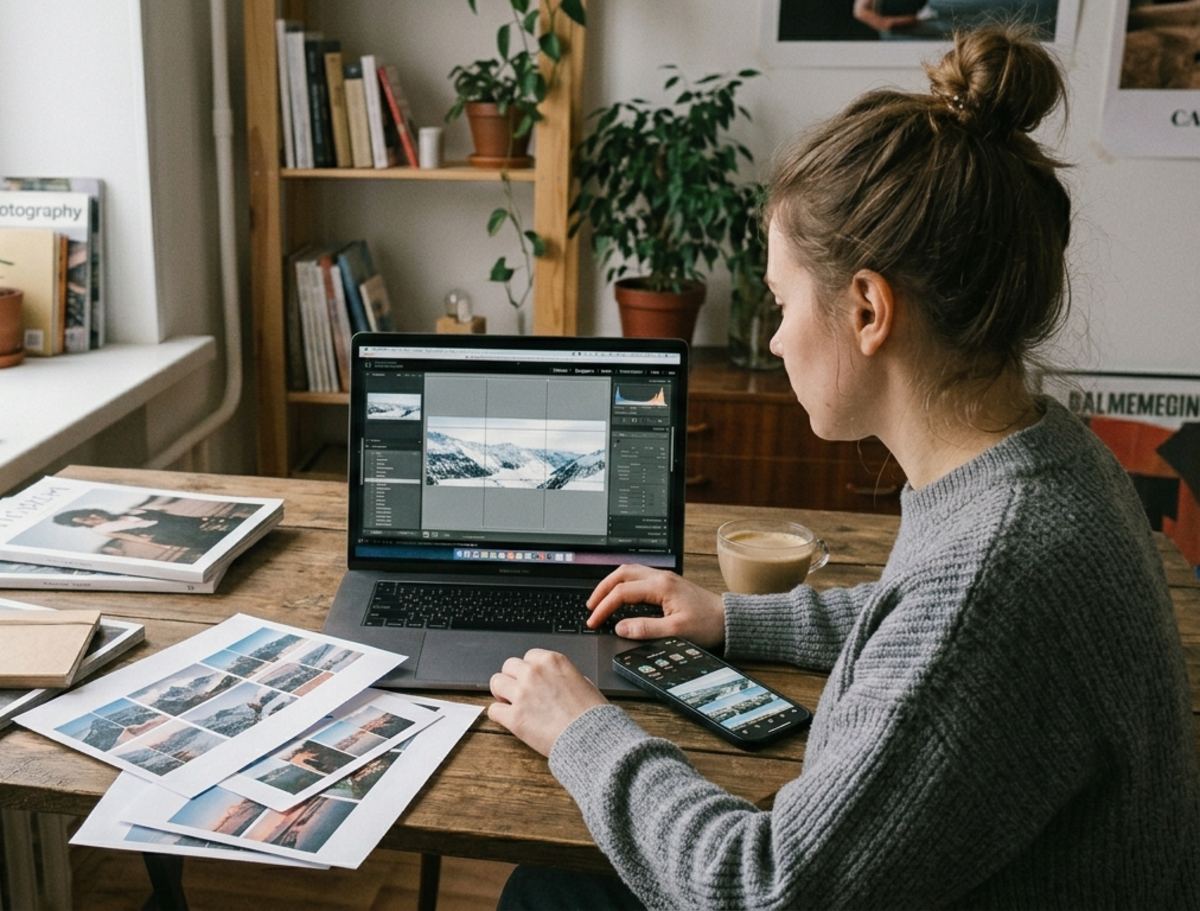 The girl splits the photo into parts | Skylum How-to