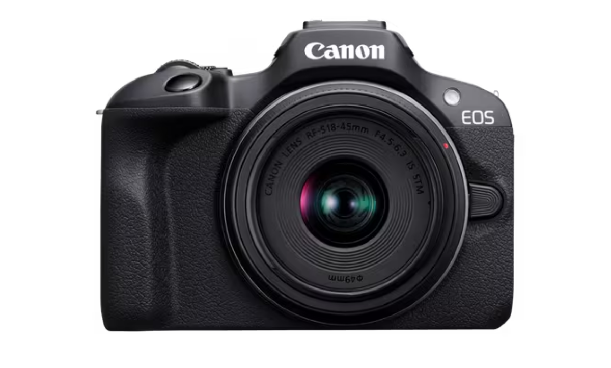 Vue de face du Canon EOS R100 | Blog Skylum