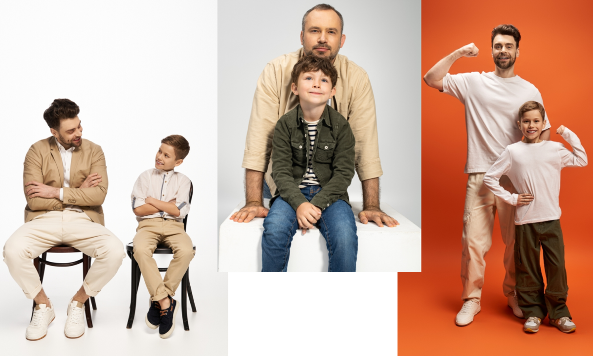 Father and son outfits for a summer photo shoot | Skylum Blog