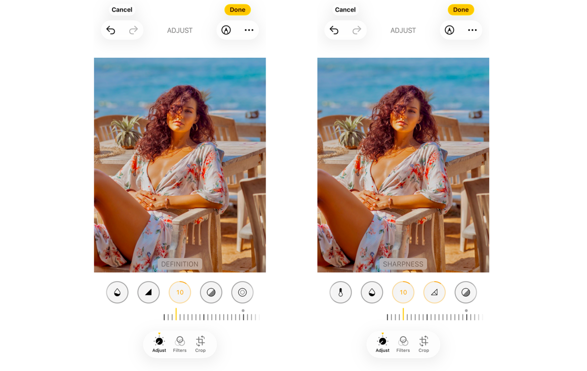Definition and Sharpness in iPhone photo settings | Skylum Blog

