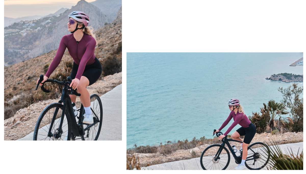 Girl riding a bicycle photo collage | Skylum Blog

