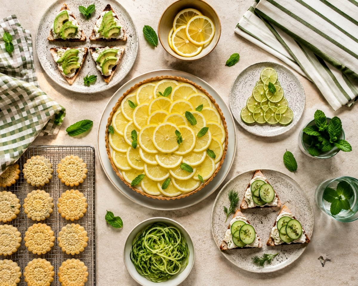 Overhead food layout with lemons and repeating patterns | Skylum How-to

