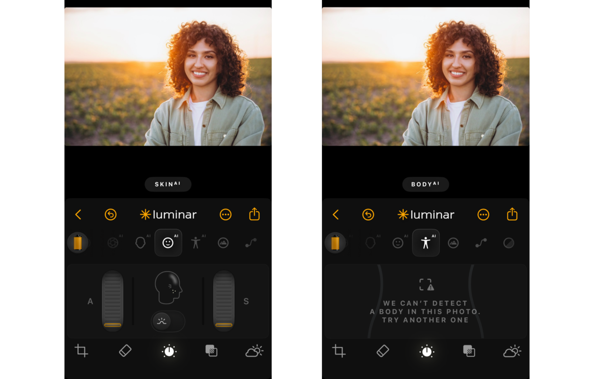 SkinAI and BodyAI tools in Luminar Mobile | Skylum Blog