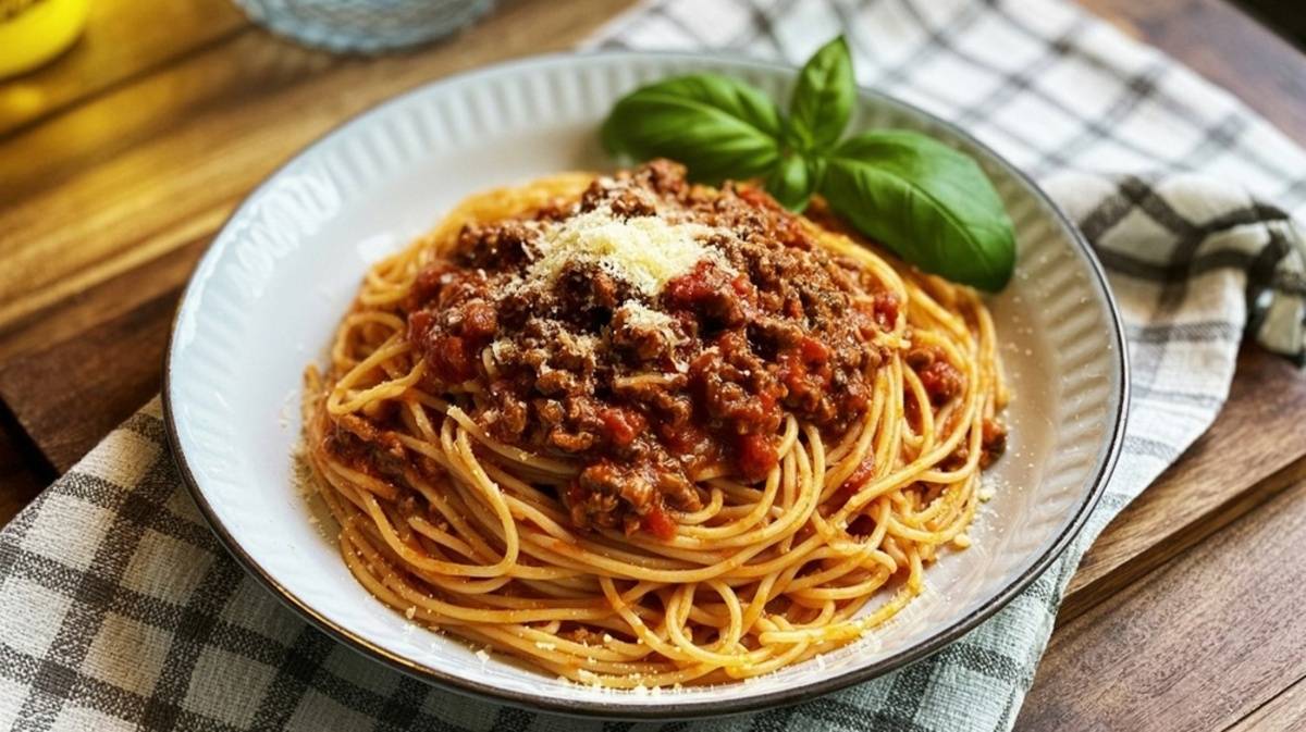 Pasta served on a rustic wooden board | Skylum How-to

