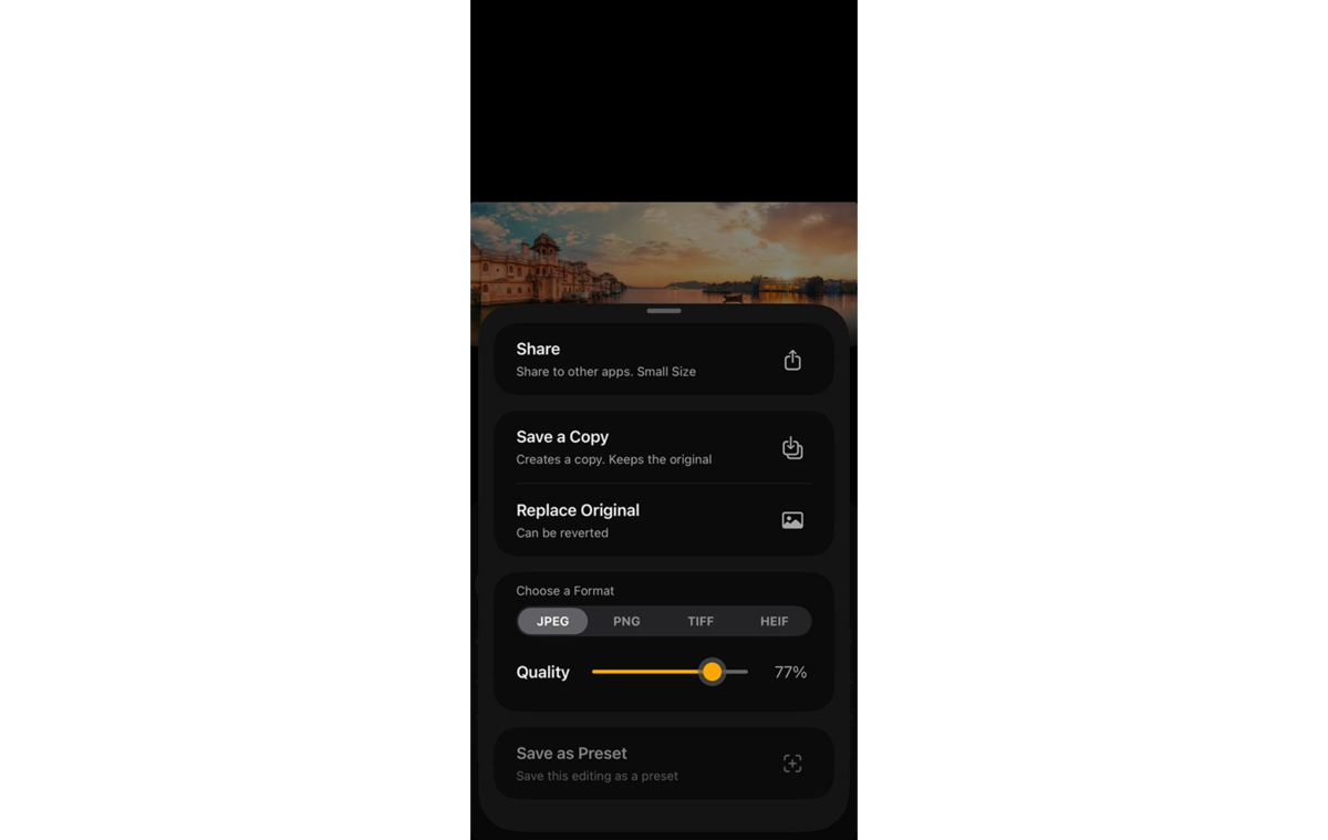 Saving photos in Luminar Mobile | Skylum How-to

