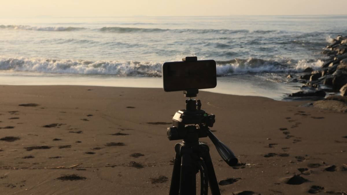 iPhone on a tripod | Skylum Blog
