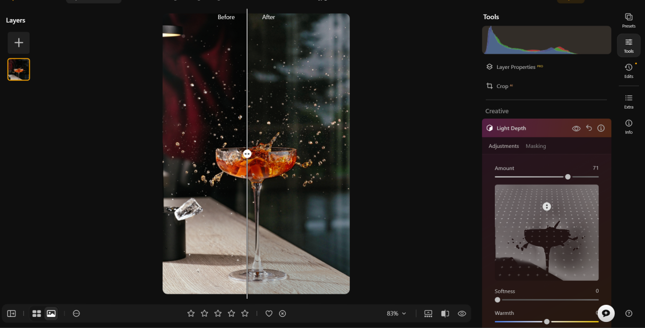 Editing cocktail image in Luminar | Skylum Blog

