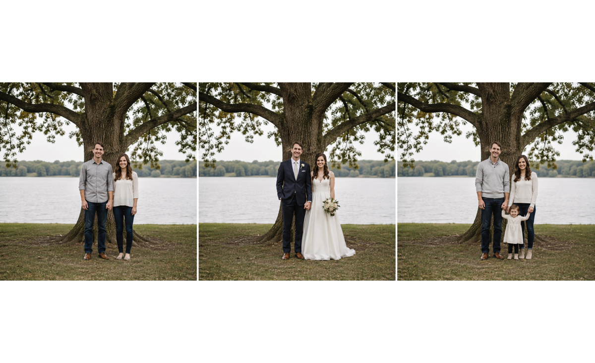 Triptych of family under an oak tree | Skylum Blog

