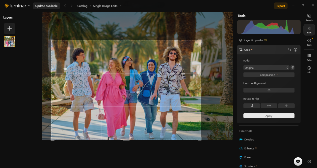 Cropping in Luminar