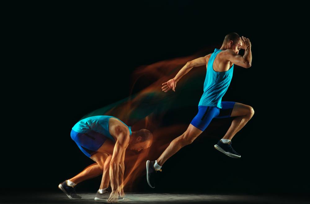 A runner during a stride