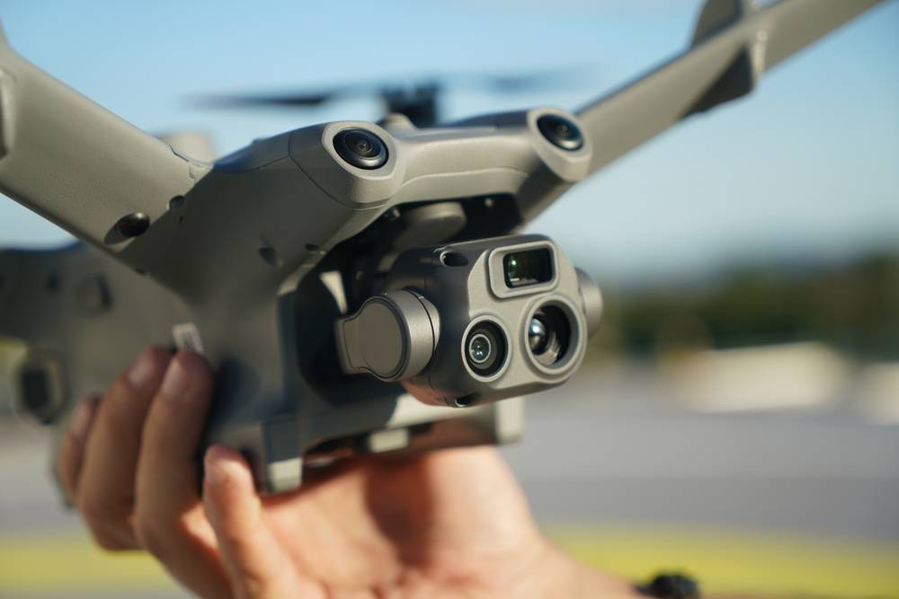 Hands holding a professional drone
