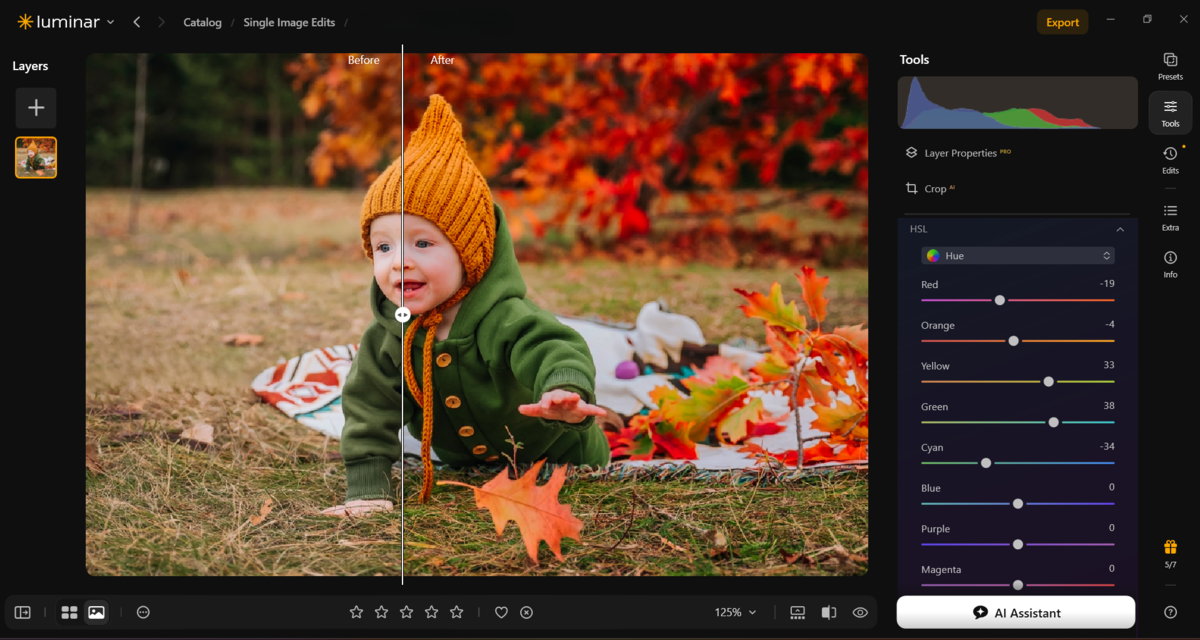 Photo editing in Luminar